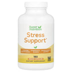 Super Nutrition, Stress Support with L-Theanine, Ashwaghanda, Botanical Blend, and Enzymes, 180 Veggie Capsules