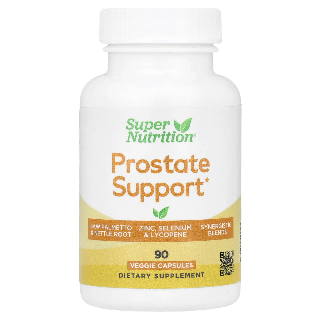 Super Nutrition, Prostate Support with Proprietary Support Blend, Saw Palmetto, Nettle Root, and Zinc Oxide, 90 Veggie Capsules