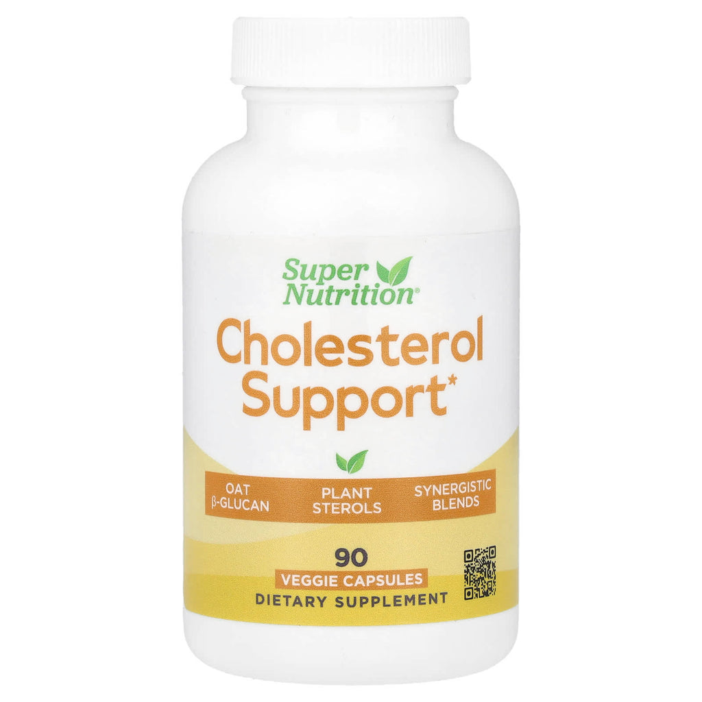 Super Nutrition, Cholesterol Support with Oat ß-Glucan Concentrate, Plant Sterols, Veggie & Digestive Blend, 90 Veggie Capsules