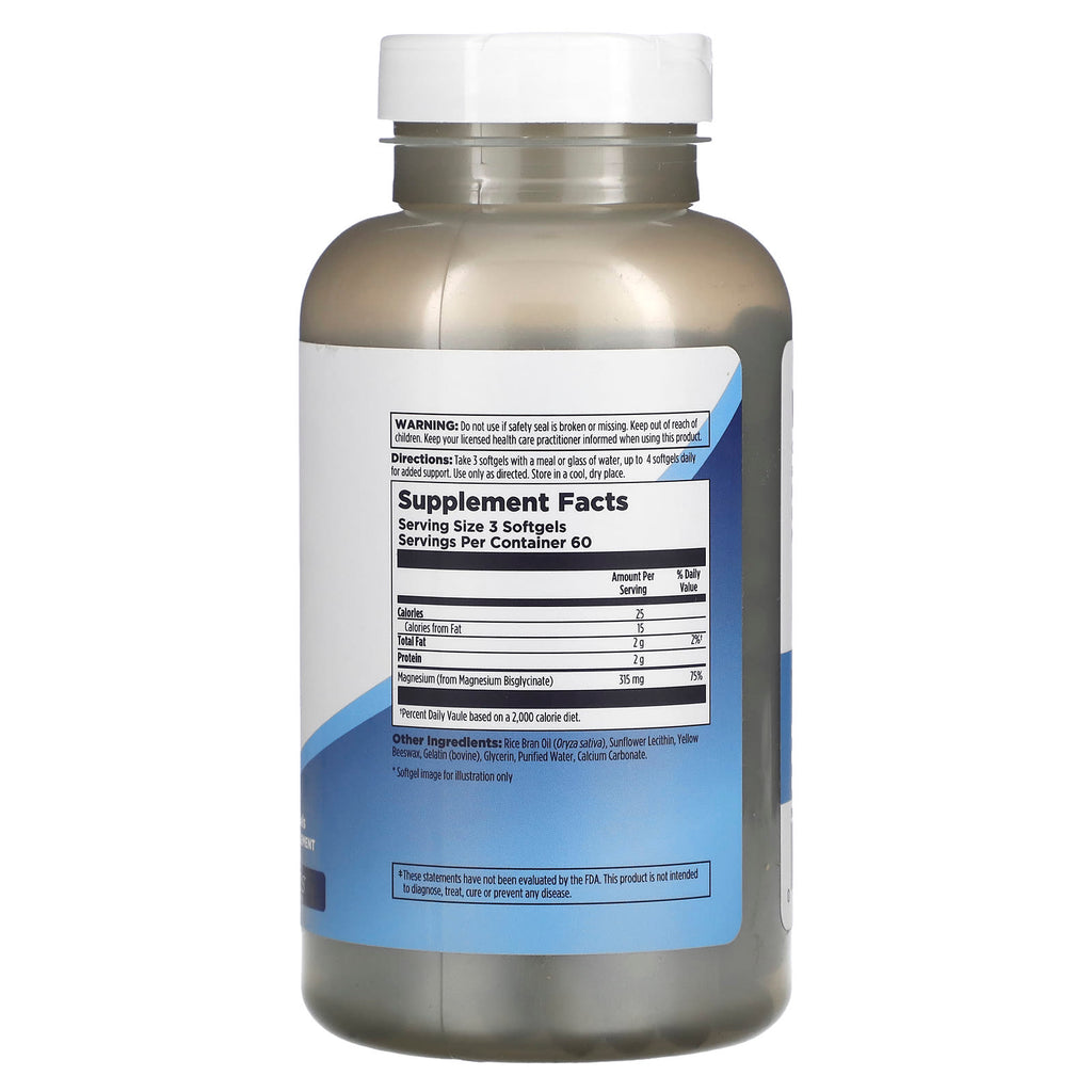 KAL, Magnesium Glycinate, High Absorption , 180 Softgels (105 mg per Softgel)
