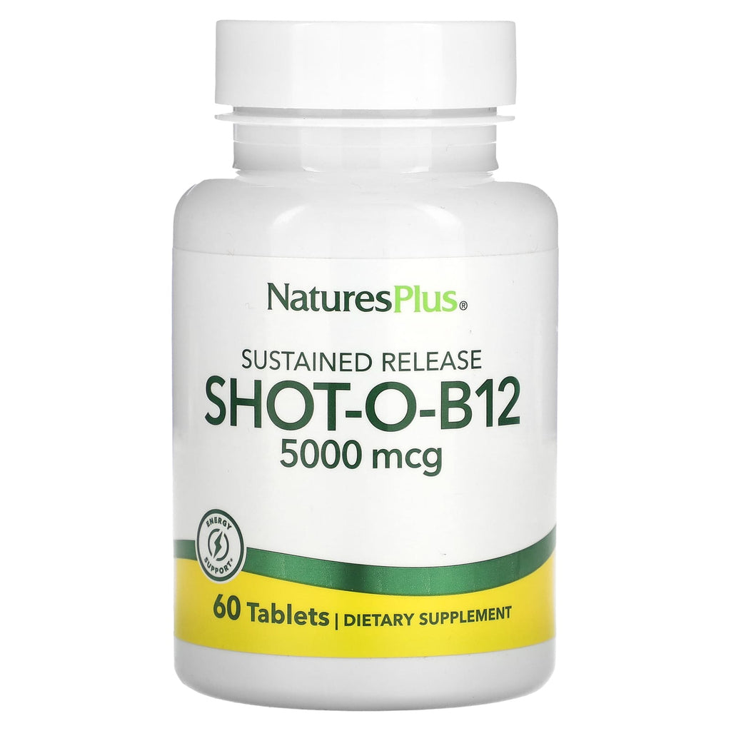 NaturesPlus, Shot-O-B12, 5,000 mcg, 60 Tablets