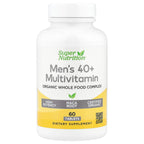 Super Nutrition, Organic Whole Food Men's 40+ Multivitamin with Organic Amla Extract, Organic Sunflower Extract, Organic Moringa Extract, and Organic Shiitake Extract , 60 Tablets