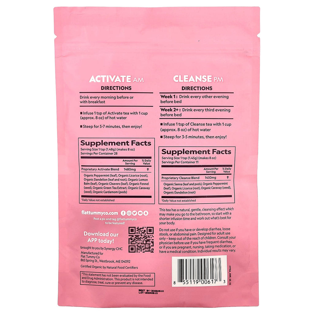 Flat Tummy, Tea, 4 Week Organic Cleanse, Original, 2.01 oz (57 g)